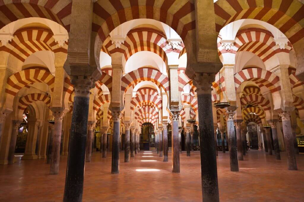 Arabic arches hallway in Cordoba